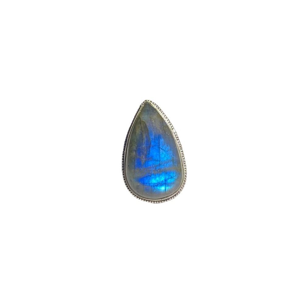 Natural Labradorite Gemstone in a Handcrafted 925 Stamped Ring (6.75)